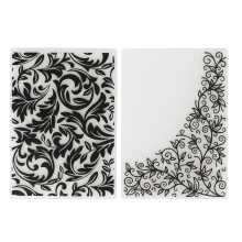 2Pcs Plastic Embossing Folders Flower Leaves