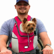 (M, Rose) Travel Pet Dog Carrier Puppy Travel Mesh Backpack Front Portable Shoulder Bag