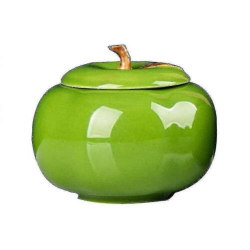 1pc Indoor Use Desktop Ashtray Fruit Shaped Lid Ashtray Ceramic Ashtray (green) 1