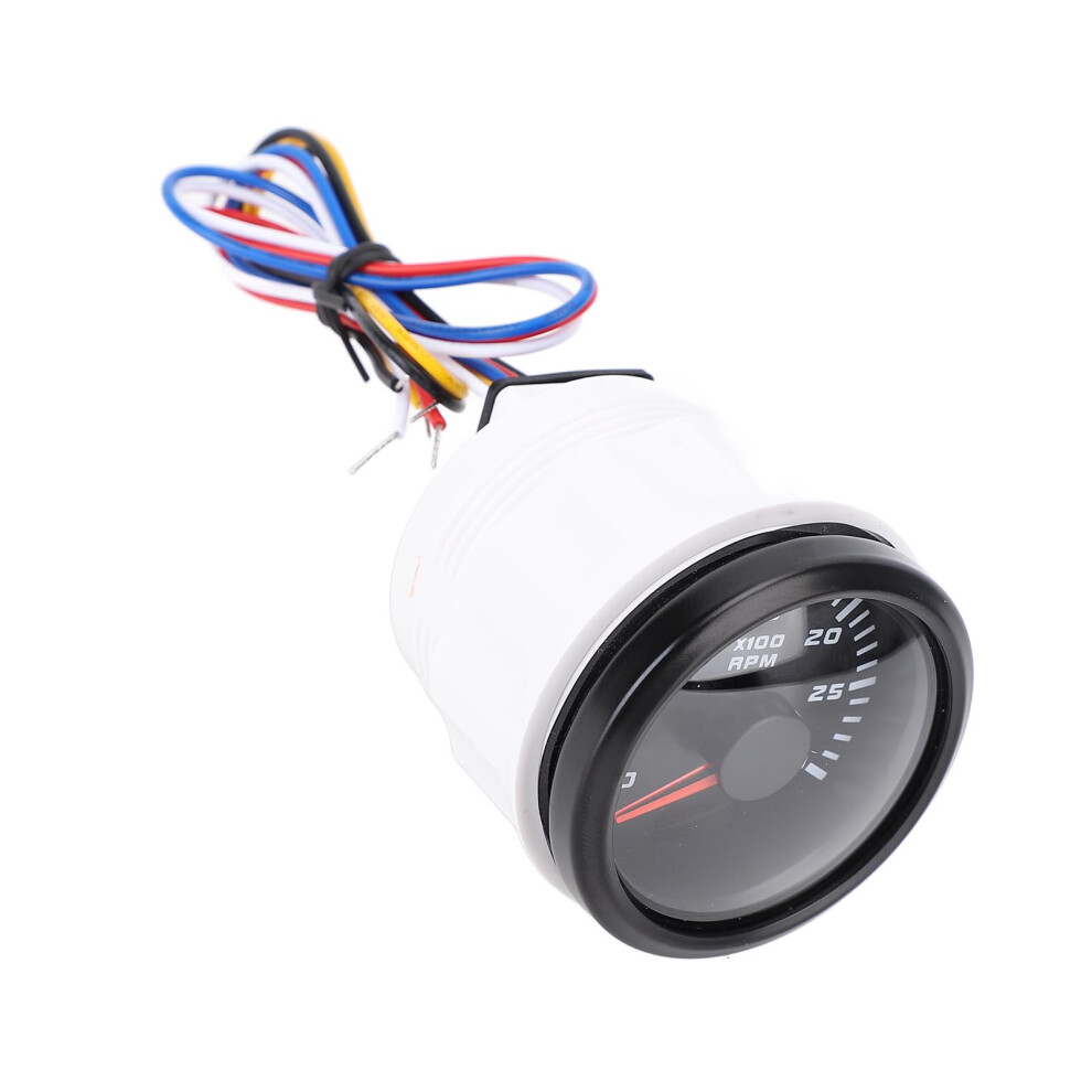 52Mm 3000Rpm Dc Tachometer With Hour Meter 7-Color Backlight For Cars Trucks Black 8151330200454
