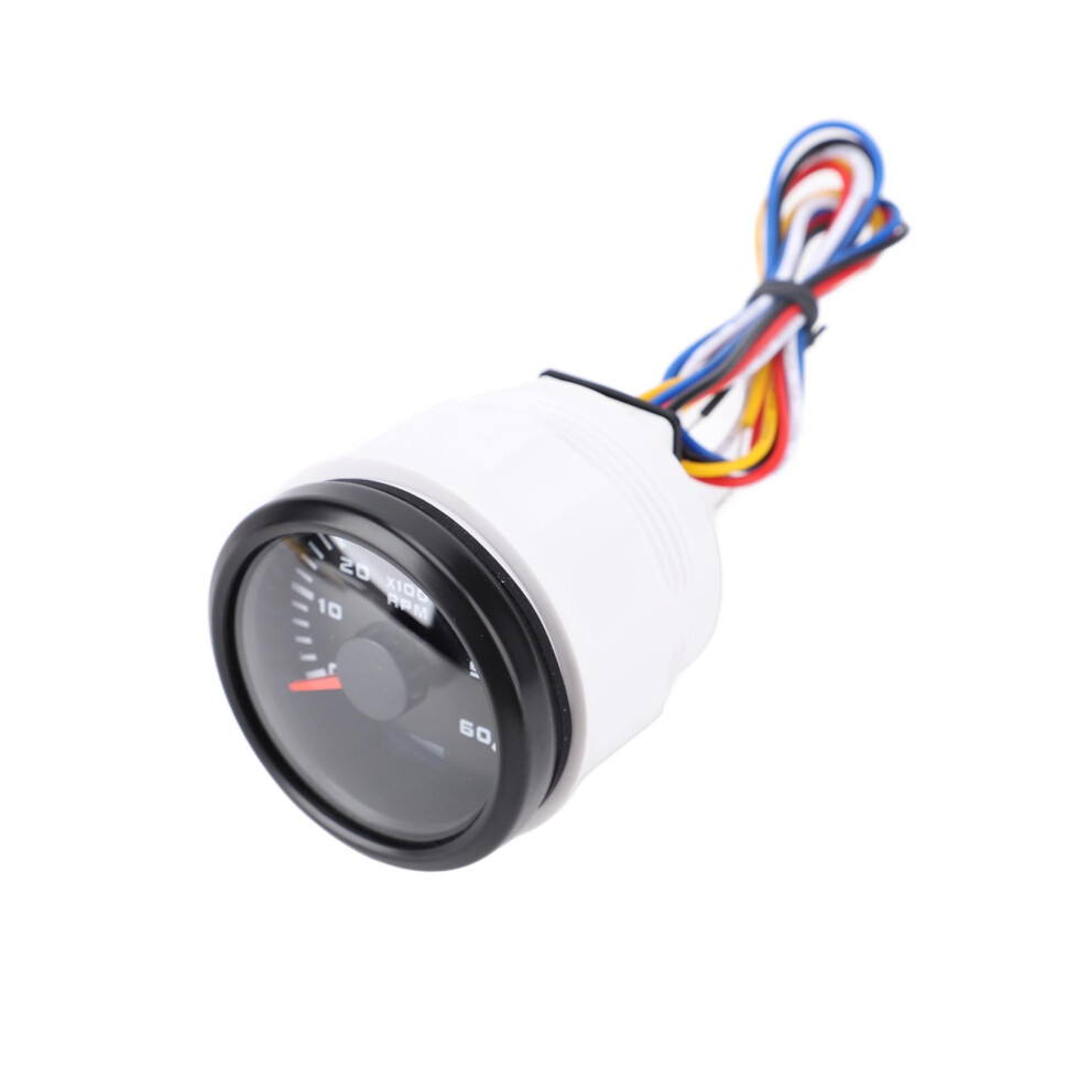52Mm 6000Rpm Tachometer Gauge With Hour Meter 7 Color Backlight For Cars Trucks Boats Black 8411330200503