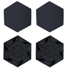 Stepping stones made of synthetic resin, for the garden, walkway, decoration with earth spikes cyan, hexagonal