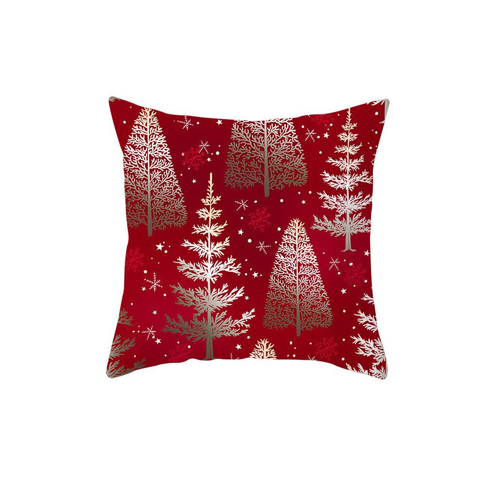(Tree) Cushion Merry Christmas Cover Santa Claus Xmas Home Sofa Decor Year New 18 Red