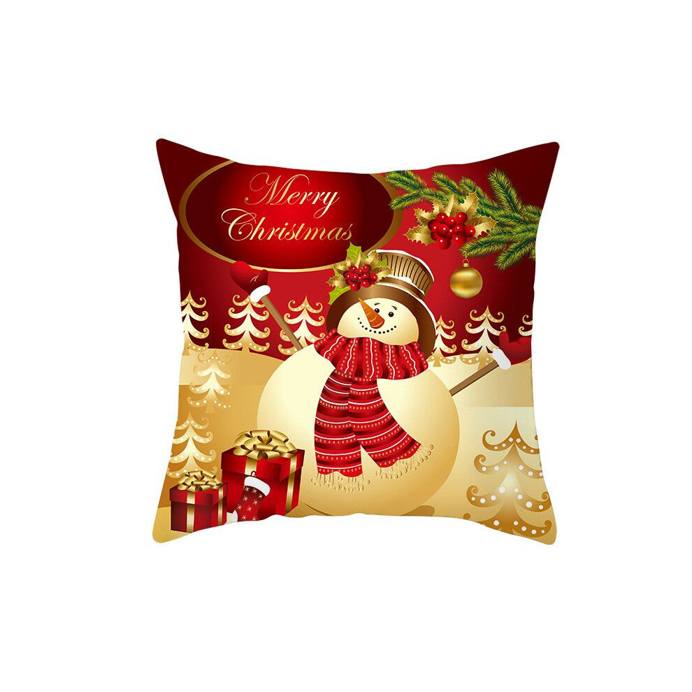 (Snowman) Cushion Merry Christmas Cover Santa Claus Xmas Home Sofa Decor Year New 18 Red