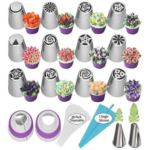 Tips Set Cake Cream Decoration Pastry Tools Stainless Steel Icing Piping Nozzle