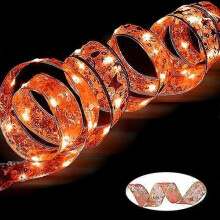 (5M, Red-Warm) Ribbon Fairy Light Christmas Decoration Christmas Tree Ornaments For Home 2023 Xmas String Lights Navidad Natal New Year 2024