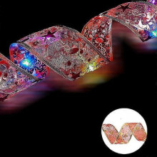 (1M, Red-Multicolor) Ribbon Fairy Light Christmas Decoration Christmas Tree Ornaments For Home 2023 Xmas String Lights Navidad Natal New Year 2024