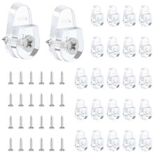 25 Pack Mirror Mounting Clips Kit, Round Mirror Hangers for Wall Glass Retainer Clips Kit Clear Mir