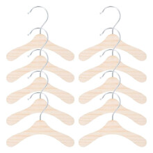 10pcs Wooden Pet Apparel Hangers Simple Pet Clothes Hangers Wooden Hangers