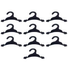 10 Packs Cute Black Pet Apparel Hangers with Strong Paw Print - Durable Plastic Clothes Hangers for Dog, Cat & Toddler Outfits