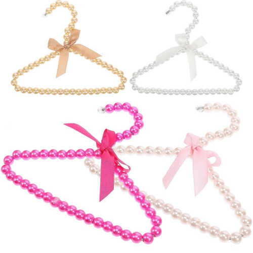 Pet Apparel Hangers Bow Shape Pink Use Clothes Drying 4Pcs