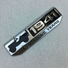 (Silver Black) Seventy Metal 1941 Five Years Emblem Trunk Tailgate Fender Jeep Badge For