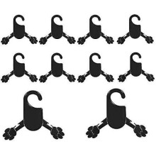 Pet Apparel Hangers Pink And White Plastic Dog Clothes Rack Hanger Pack Of 10 (l, Black)