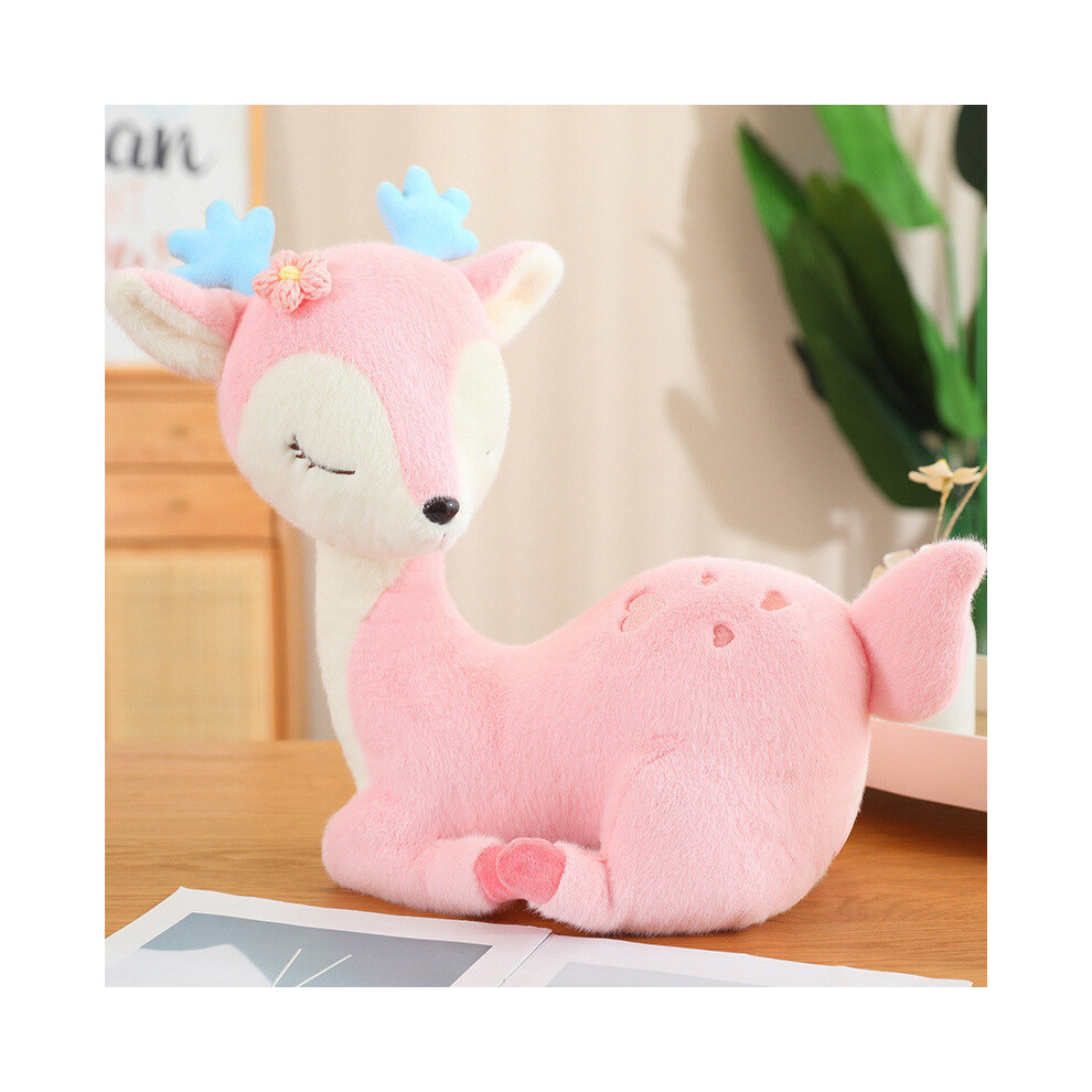 (Pink, 35cm/13.78in) Plush Deer Animal Toy Doll Decorative Gift Cute Design Soft And Comfortable