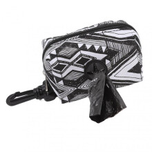 Poop Bag Dispenser Portable Wear Resistance Dog Poop Bag Holder with Buckle for Pets Dogs Puppies Black White
