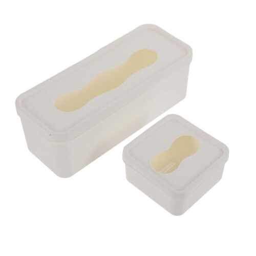 Trash Bag Holders Wall-Mounted Garbage Bag Storage Box Families White 21.5X8.5X7.5CM PP Material 2Pack 1