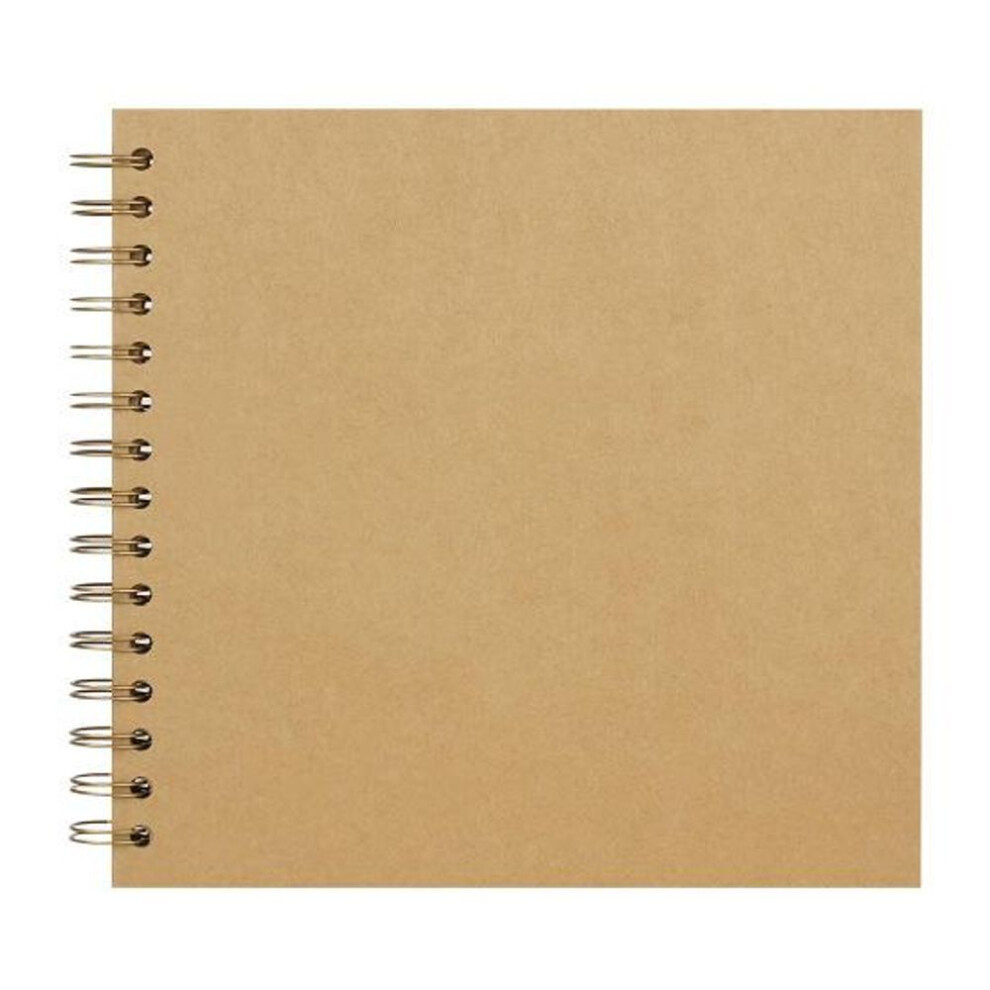 (brown) 7-inch Scrapbook Photo Album 40 Pages Twin-wire Binding Diy Hard Cover Spiral