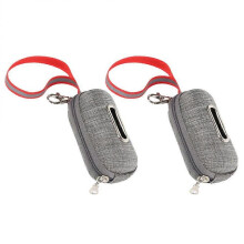 Poo Bags Holder Pet Garbage Bag Dispensers for Traveling Grey 4.32x2.36x1.97inch Compact Design 2Set