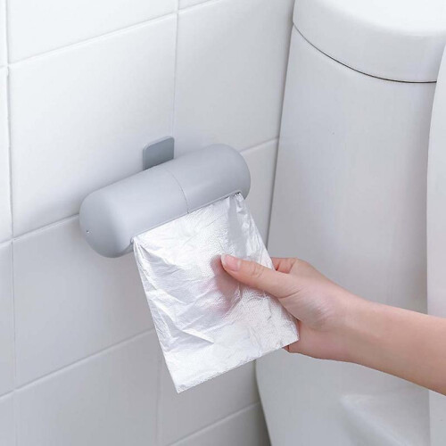 Capsule Shape Wall Mounted Garbage Bag Storage Waste Bin Dispenser Rubbish Box 1