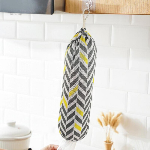 (E) Plastic Bag Holder Portable Space-saving Washable Wall Mount Plastic Bag Organizer With Hook Daily Use 2