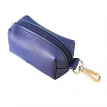 (Royalblue) Dog Waste Bag Dispenser Large Capacity PU Dog Poop Pickup Bag Holder Portable Pet Waste Bag Holder