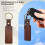 25PCS Wooden Keychain Blanks Rectangle Wood Keychain Blanks with Leather Strap Engraving Blanks Key 5