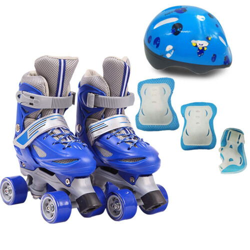Quad Roller Skates for  Beginners Adjustable Size Red/Blue/Pink XL 35/38