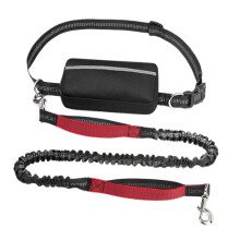 (120-183cm Long, red) Hands-Free Dog Leash with Waist Bag for Jogging, Training, and Hiking - Suitable for All Dog Breeds in Violet Color