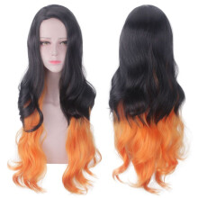 (Kamado Nezuko Wig, One Size) Kimetsu Demon Slayer No Yaiba Kamado Nezuko Cosplay Costume Kimono Robes Suit