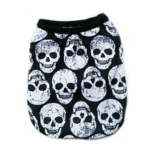 (WhiteSkull, L) Pet Halloween Comfortable And Breathable Vest Dog Cool Skulls Costume Patterns