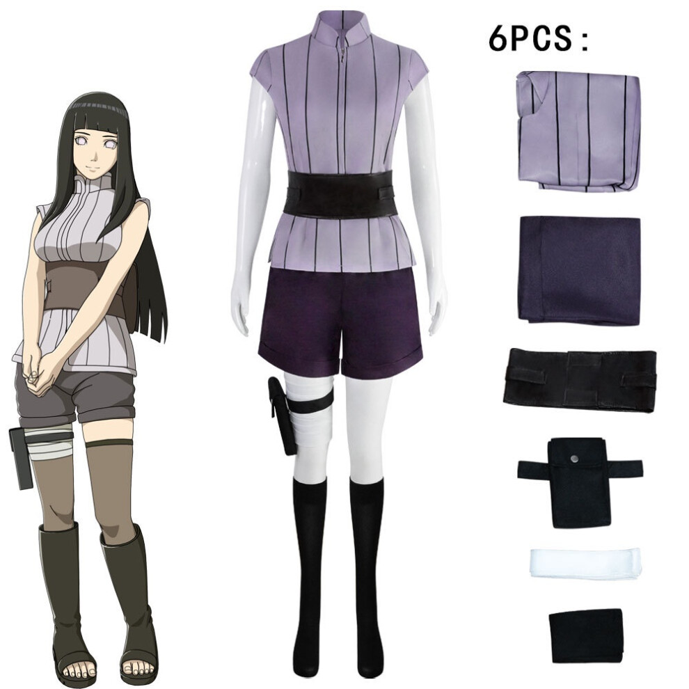 (M) Hyūga Hinata Naruto Cosplay Costume Halloween Outfit Carnival Set Gift Party
