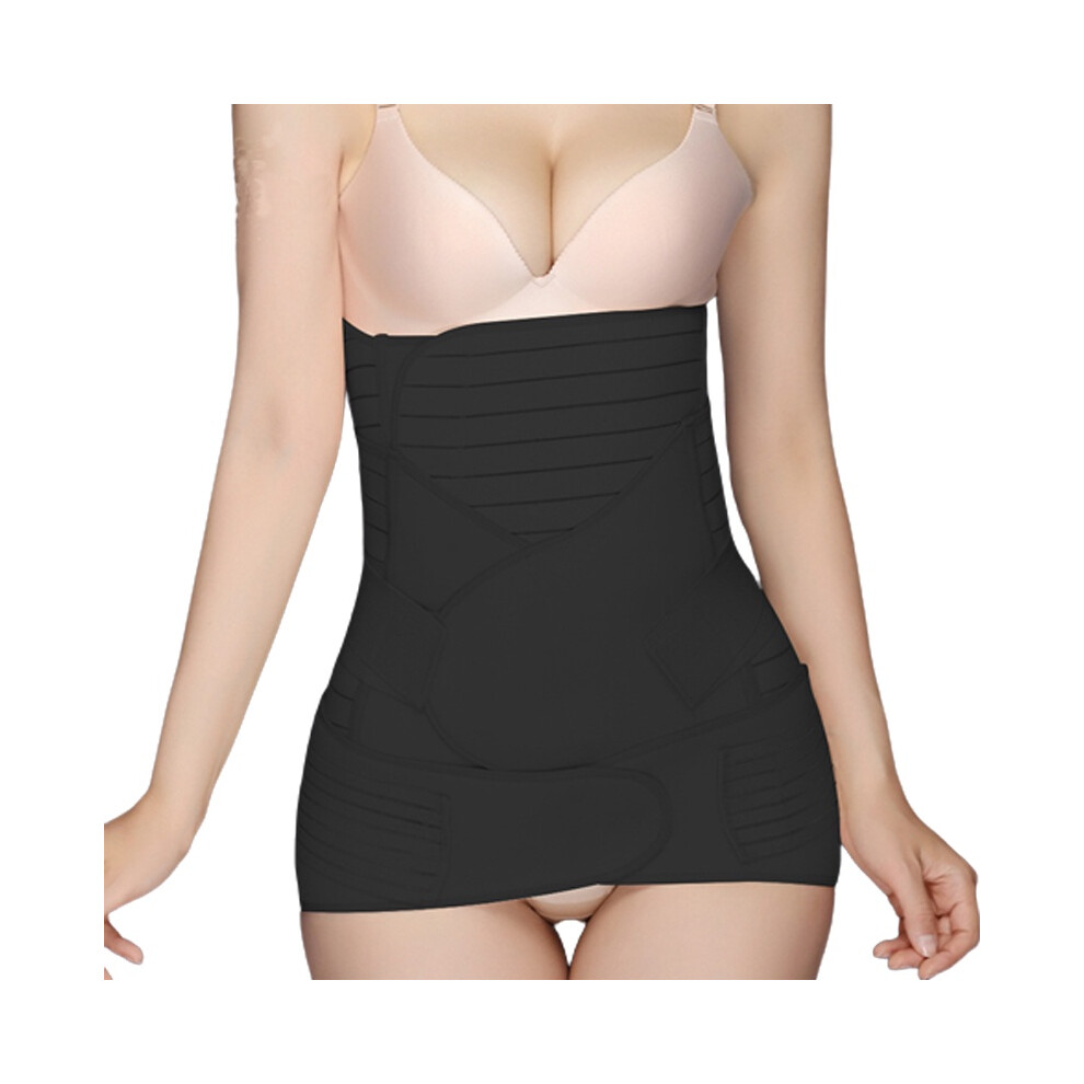 (Black, M) Retraction Abdominal Postpartum Belt Threepiece Set Girdle Polyester Fiber Belt-image-OPC-PJ79PQQ-NEW