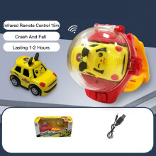(Pikachu) Childrens 15m Watch Infrared Remote Control Toy Car Birthday Usb Gift Charging