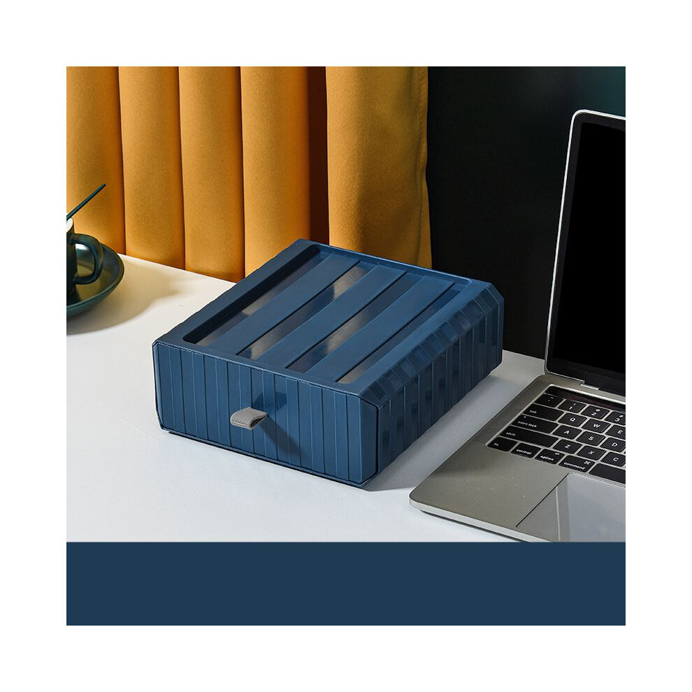 (Deep Blue) Organizer Desk Storage Box Desktop Cosmetic Mini Drawer Supplies Office School-image-OPC-PJ79WTY-NEW