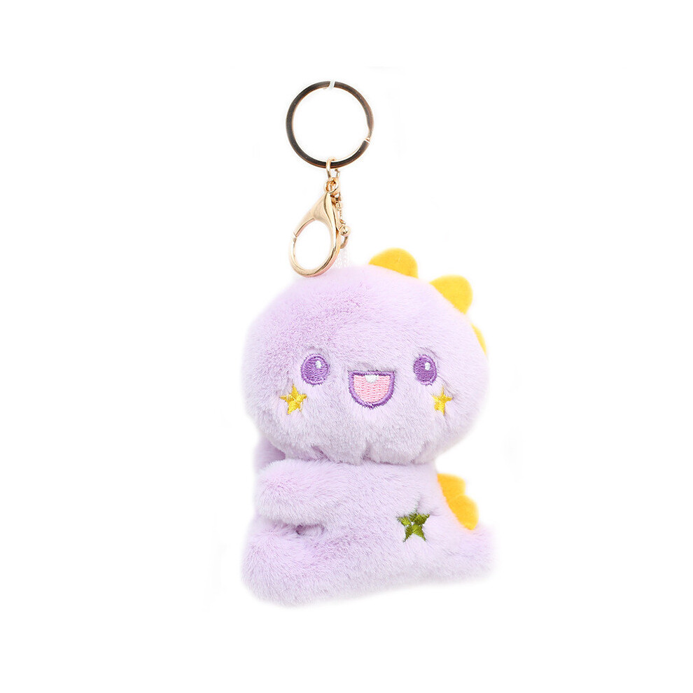 (Light Purple) Cute Dinosaur Plush Toy Keychain Fluffy Soft Pp Cotton Ornament Filled Bag-image-OPC-PJ79XVR-NEW