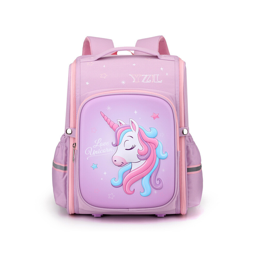 (Violet, S) Student Backpack Large Capacity Protects The Spine Reduces Burden Lightweight-image-OPC-PJ79YBG-NEW