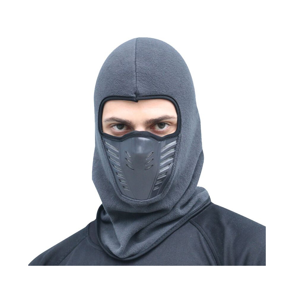 (Gray) Hat Winter Windproof Motorcycle Face Mask Hat Neck Helmet Hat Unisex Beanies-image-OPC-PJ79Z6V-NEW