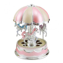 (Pink) toys for kids Kids Girls LED Carousel Light Music Box Birthday Gift Musical Toy