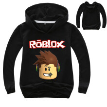 (Black, 120cm) Roblox Childrens Cartoon Print Hoodie Sweater Long Sleeve Tops Pullover Fashion