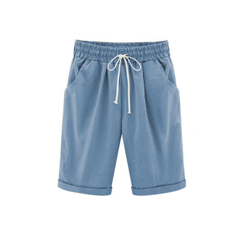 (SkyBlue, M) Summer Loose Womens Mini Drawsing Shorts Beach Running Gym Hot Loungewear Pants-image-OPC-PJ7B5TH-NEW