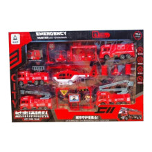 Kids Fire Trucks Playset for Boys Pull Back Cars Kid Fire Station Playset Educational School Learning Toy Set Birthday 3+ Year Old Boy Toy Playsets