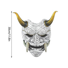 (Gray) toys for kids Halloween Japanese WarriorMask Terror Scary Cosplay Costume Average Size