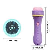 (Purple) Children's Flashlight Toy Projection Flashlight Early Education Picture Dinosaur Toy Playsets
