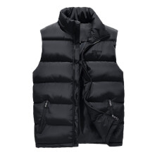 (#1 Black, L) Winter Down Mens Quilted Vest Body Warmer Warm Sleeveless Padded New Coat Jacket