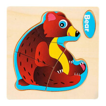 (C) Wooden Puzzle Children Ocean-Animal Traffic Dinosaur Puzzle Toy Toy Playsets