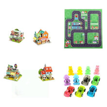 Children's Puzzle Paper Three-dimensional Puzzle City Scene Assembled To Build DIY ToysToy Playsets