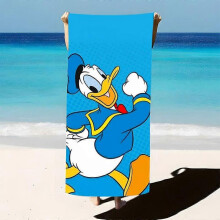 1pc of Donald Duck Beach Towel, Soft, Absorbent, Lightweight, And Quick-Drying, Featuring a Tropical Palm Leaf Design, Ideal for The Beach, Pool, Trav