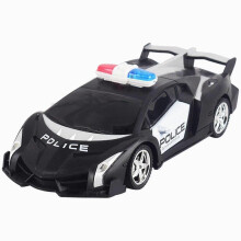 (Black) 1/20 Scale RC Drift Car Polices Toy For Boys Gift To Toddlers Requires 5 AA Batteries Toy Playsets