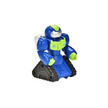 (Blue) Children Press Forward Robot Can Be Rotated 0-3 Years Old Children's Educational Early Learning Crawling Toy Car Toy Playsets