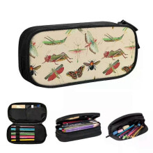 TF2470 Vintage Bugs And Insects Illustration Pencil Cases Large Storage Pen Bags Pen Box Pencil Pouch for Boys Girls Student Stationery